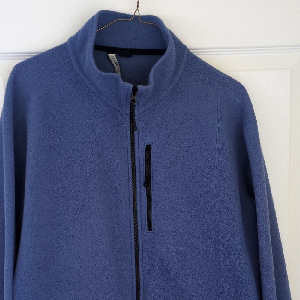Lands' End Men's Zip-Up Fleece Sweater in Blue